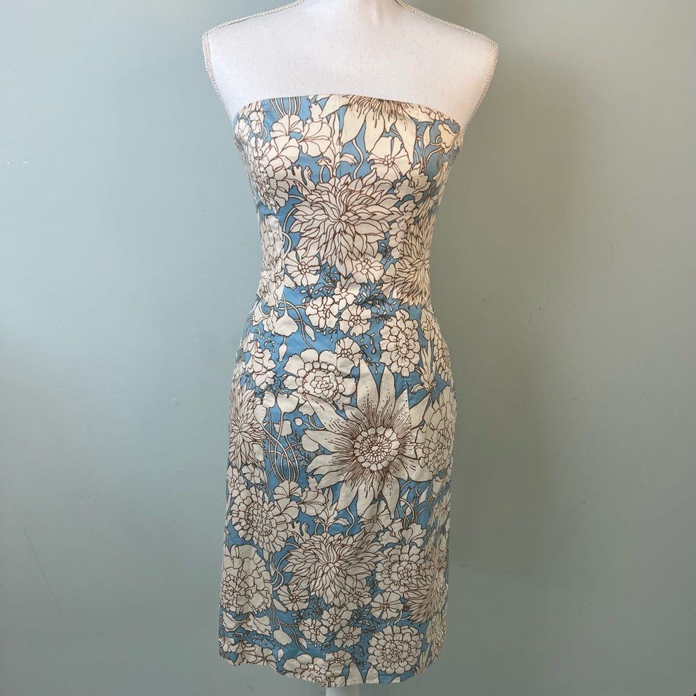 J. Crew Strapless Cocktail Dress Floral